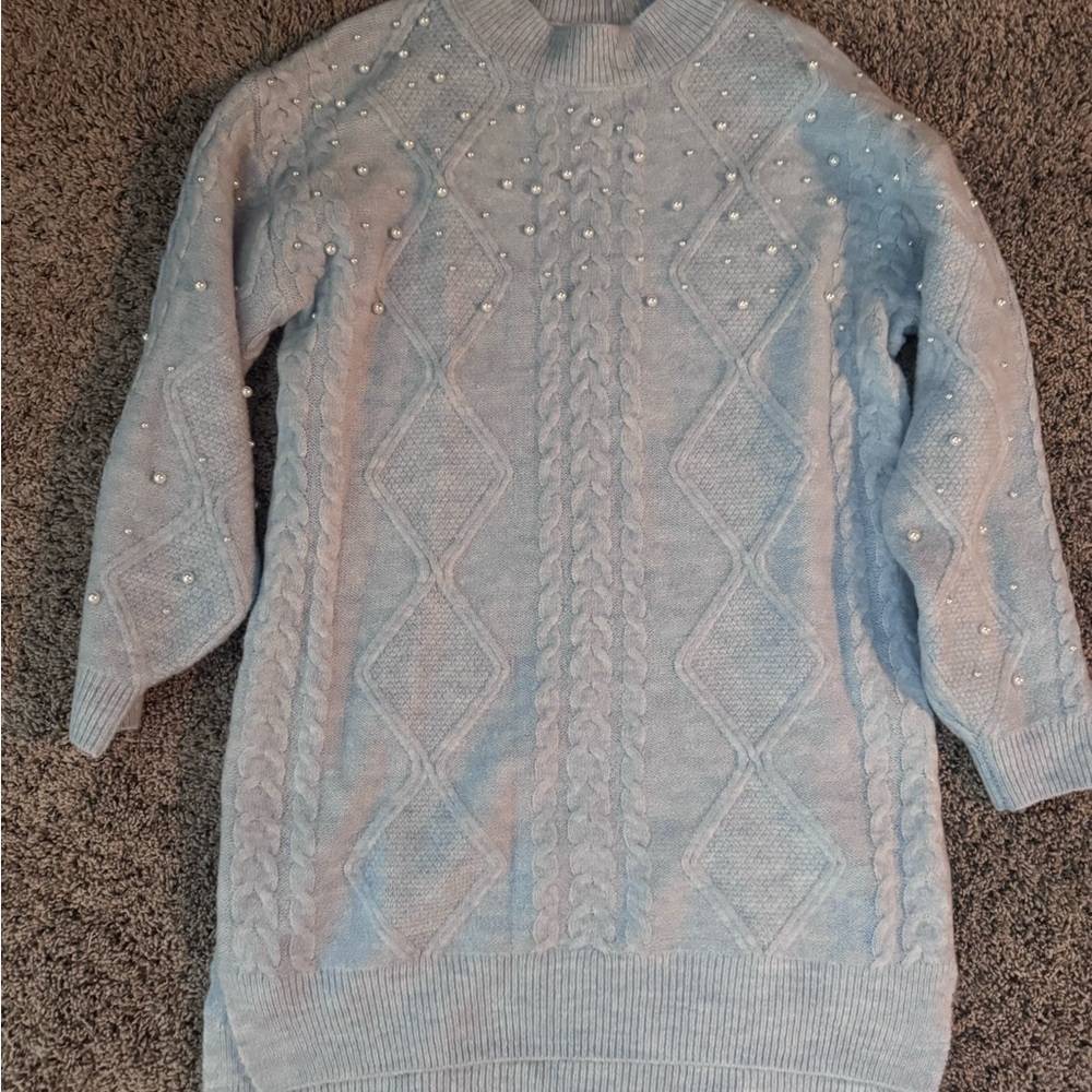 Francesca's Collections Light Blue Knit Dress